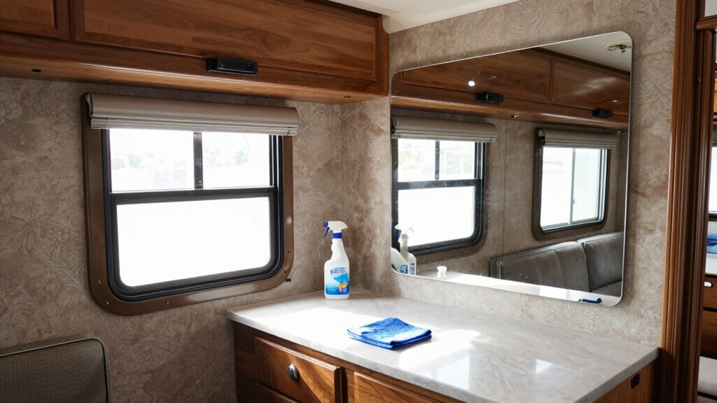 bright rv windows gleaming