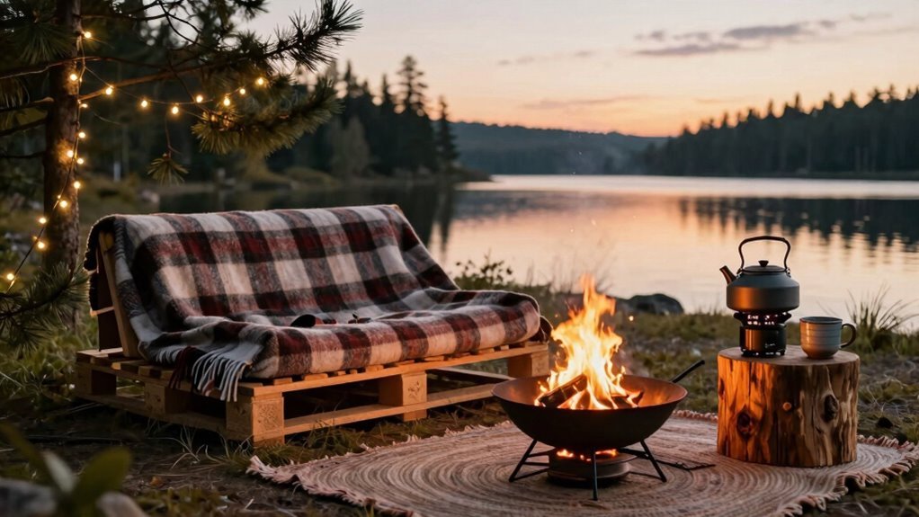 cozy outdoor campsite setup