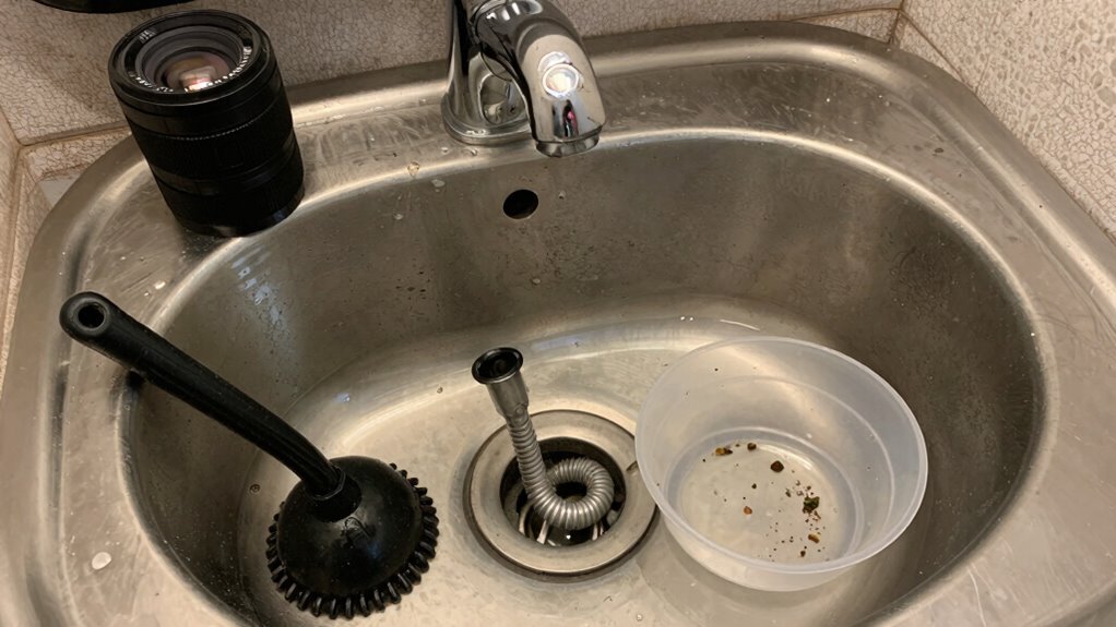 drain sink standing water