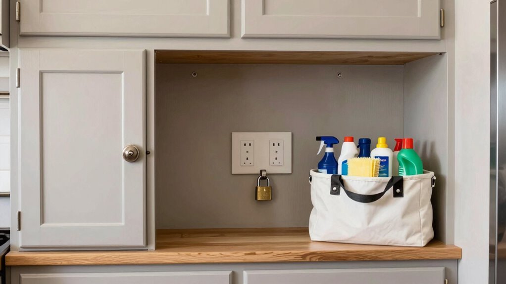 lock cabinets childproof latches