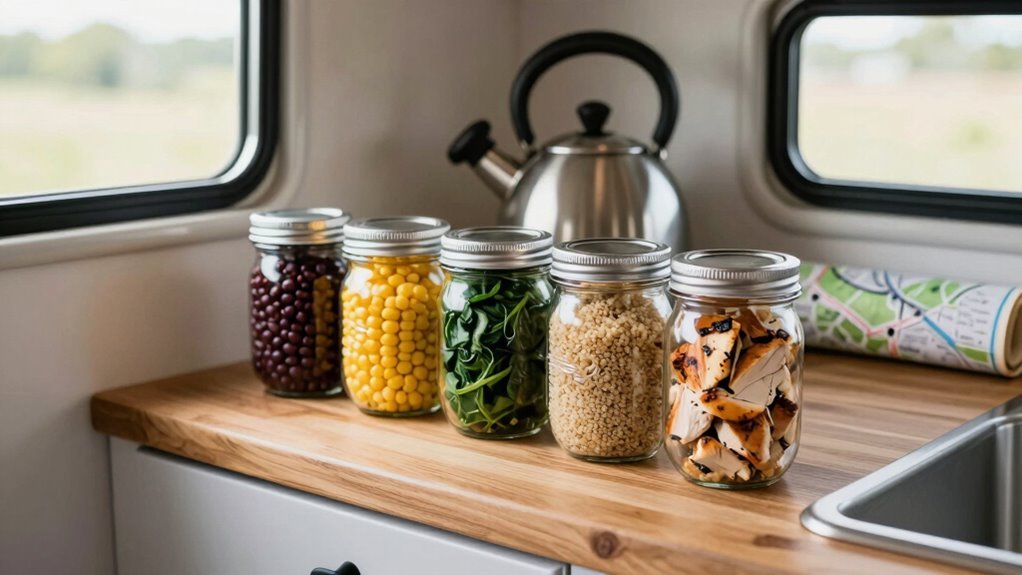 on the road mason jar meals