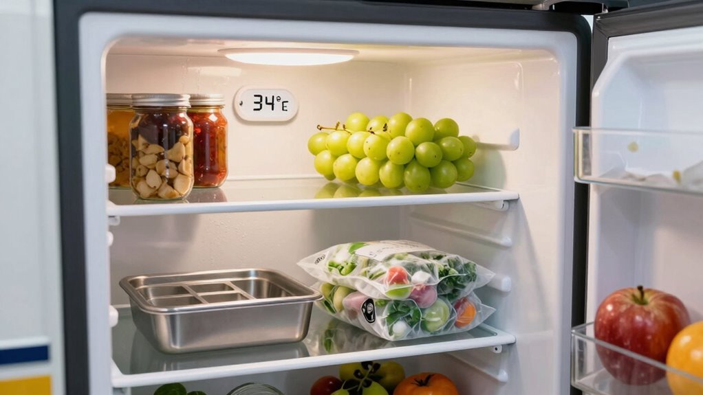 pre chill fridge and food