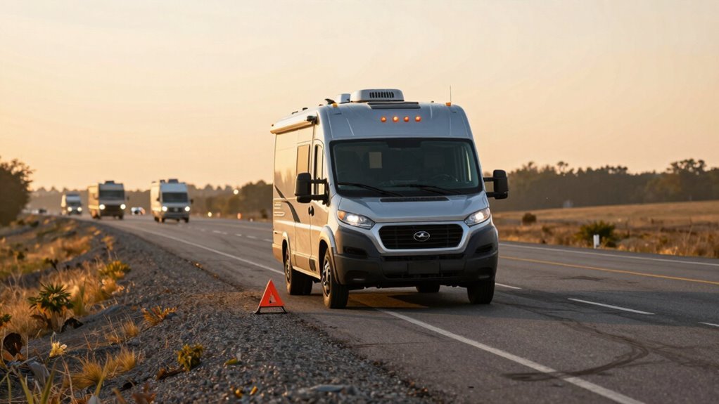 pull over activate hazards