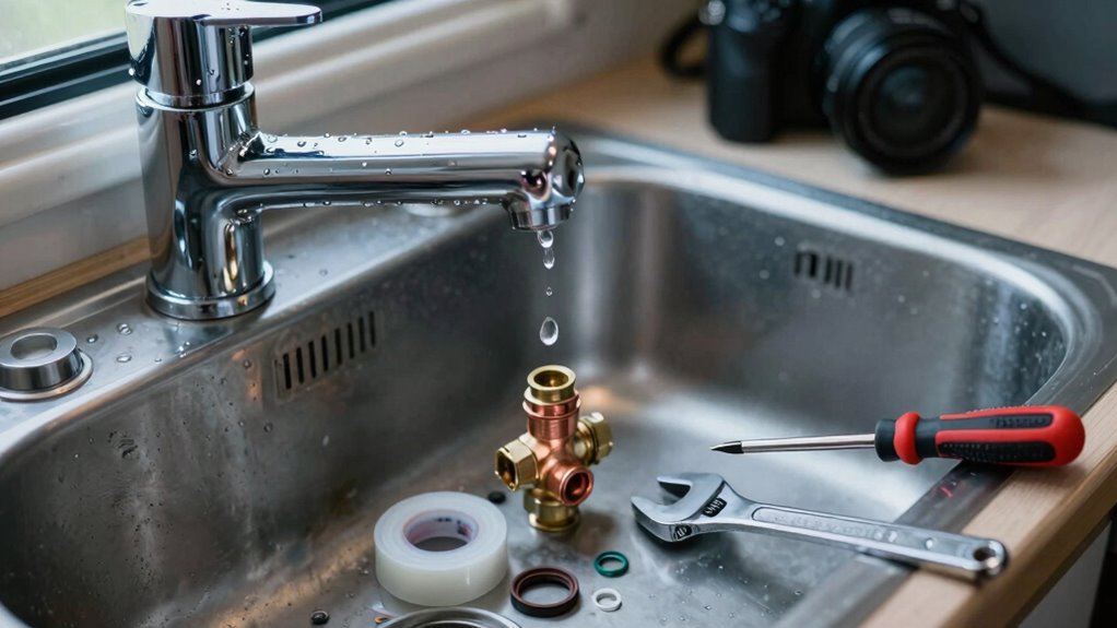 reassemble faucet test leaks