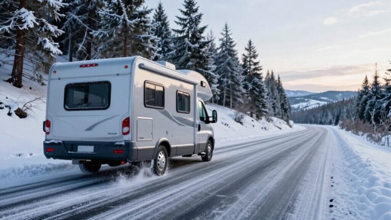 rv driving snow and ice