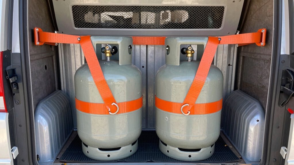 secure upright propane tanks