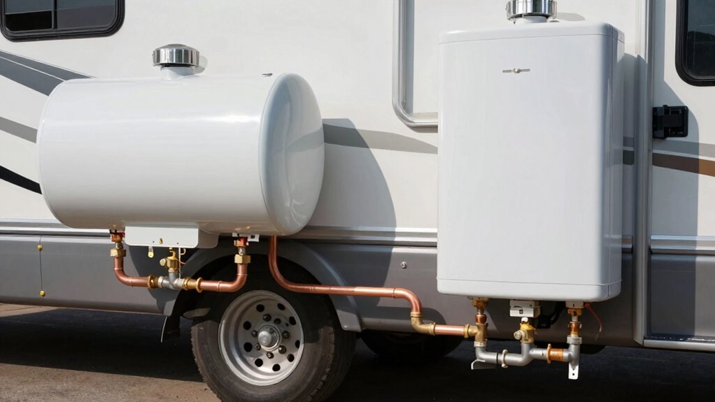 tankless heater saves weight