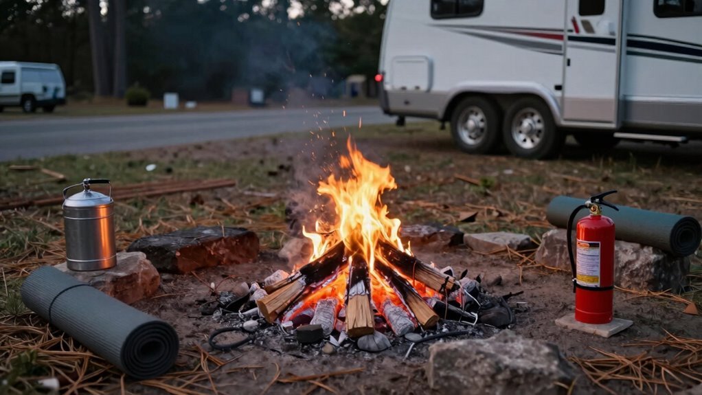 water dirt extinguisher ready