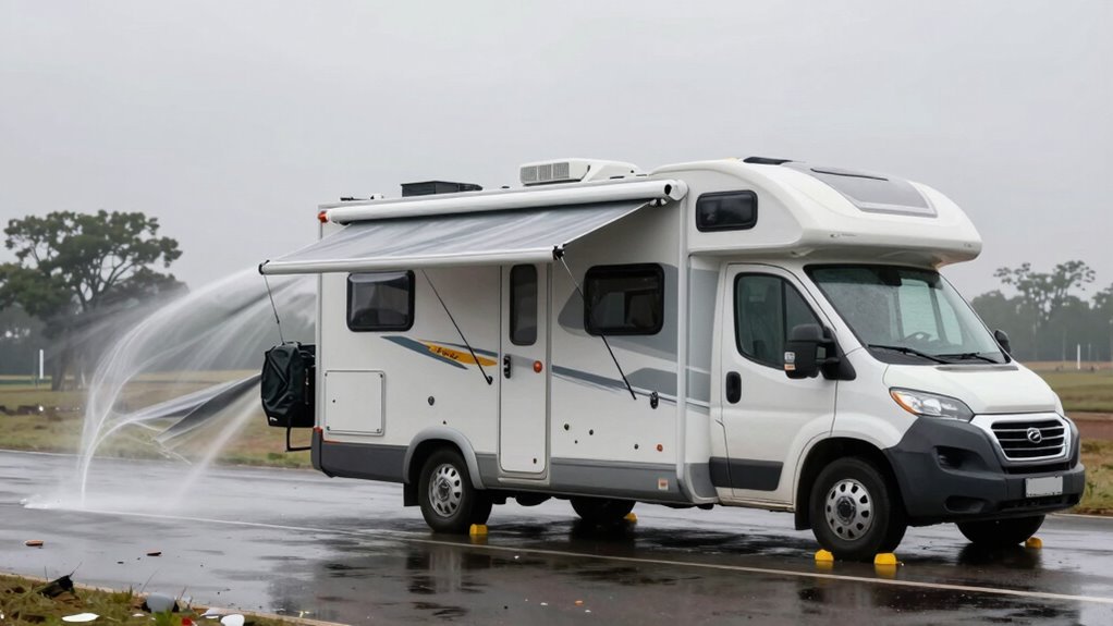 wind safe parked rv setup